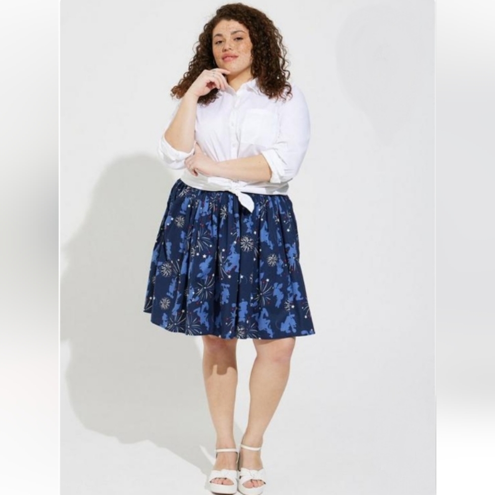 Torrid Disney Americana Mickey Friends Poplin Mini Skater Skirt Plus Size 6X
